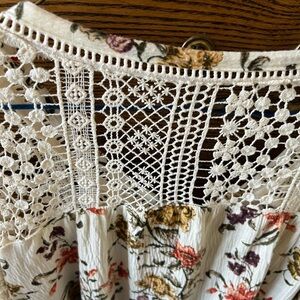 Floral and lace top.